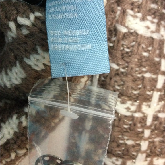 Nordstrom S Small 4 - 6 Sweater Cardigan Taupe Brown Button Front Crewneck NWT - Picture 6 of 7